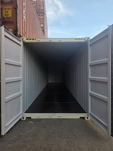 40ft high cube shipping container new one-trip - interior with doors open