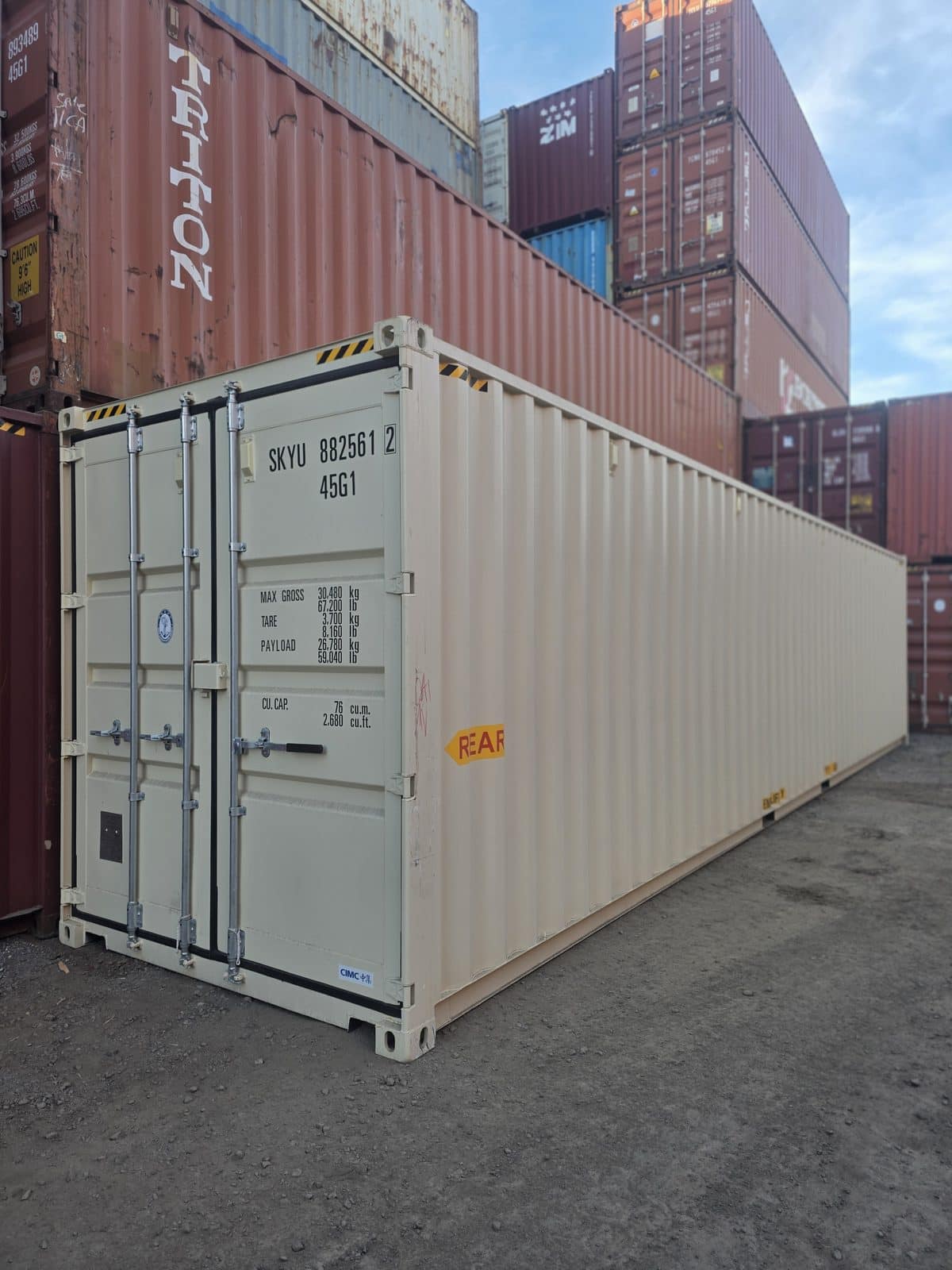40ft high cube shipping container new one-trip - exterior