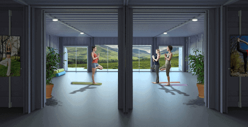 20ft shipping container meditation room