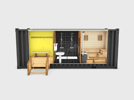 20ft shipping container spa room