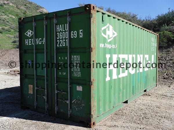 Used green 20ft shipping container