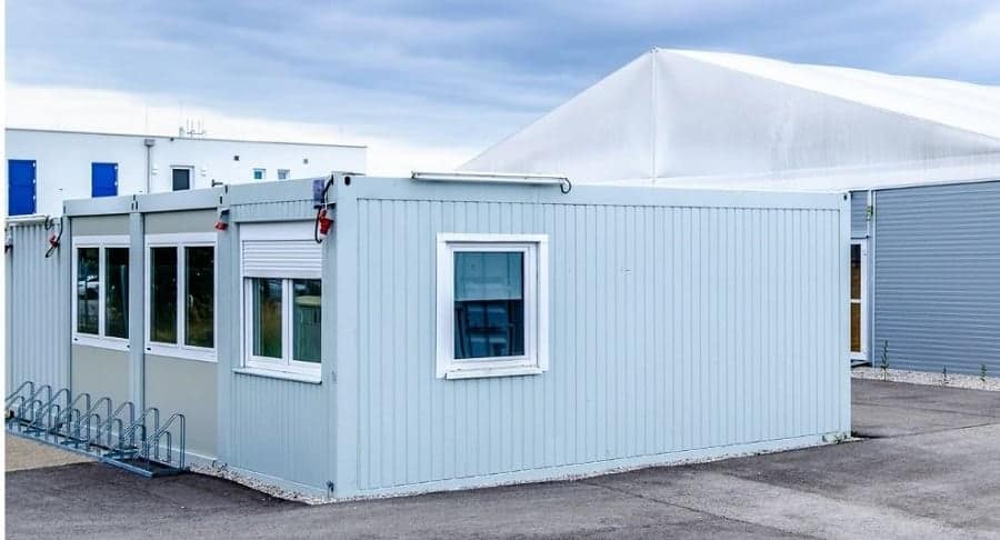 Custom shipping container office modification