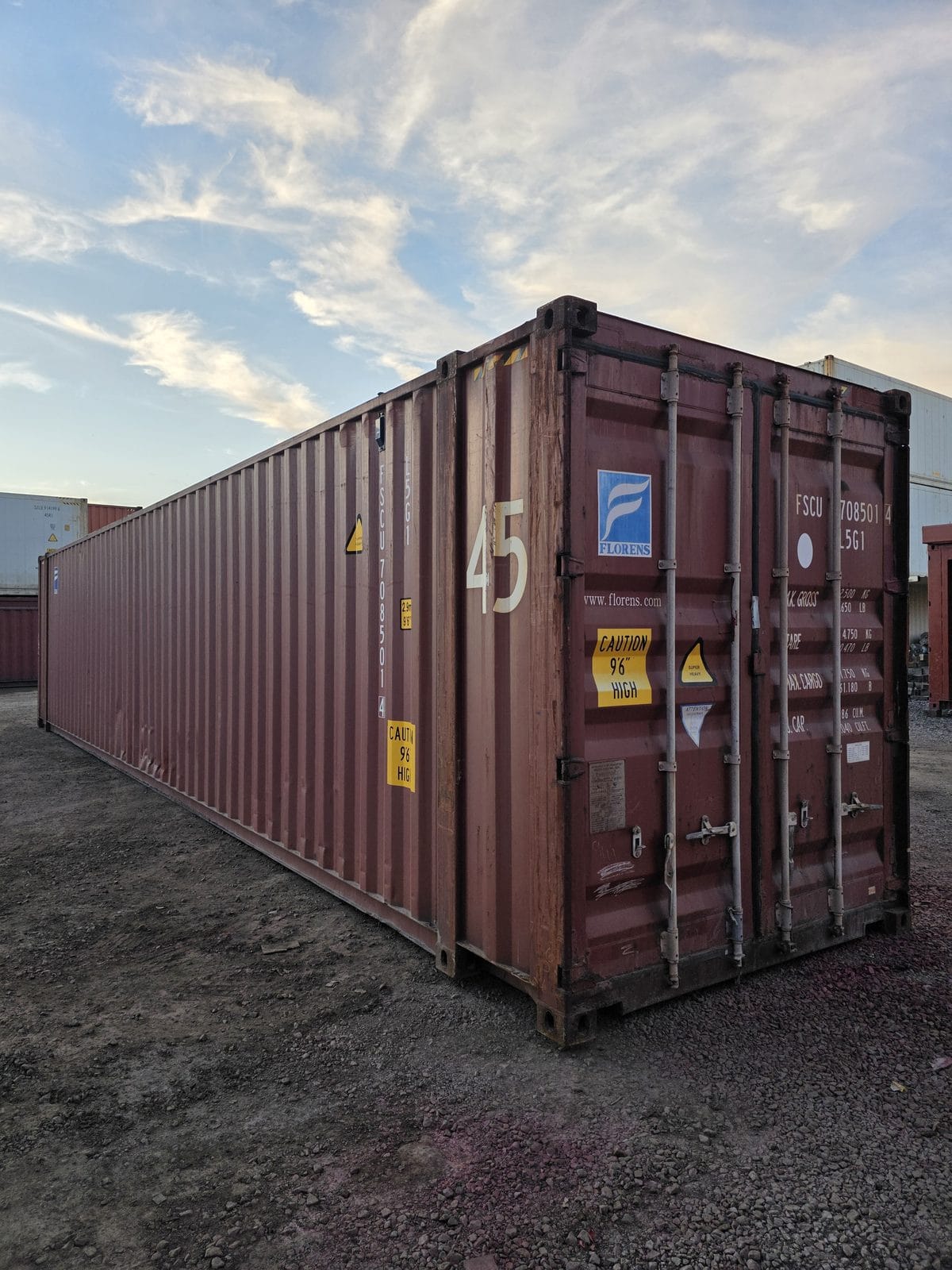 45ft high cube shipping container - used wind and water tight