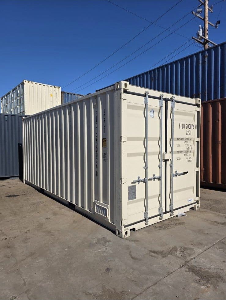 New 20ft one-trip shipping container - white