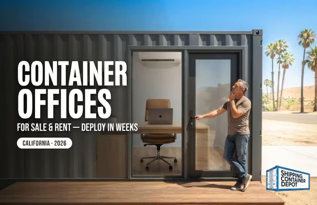 finished shipping container converted into a modern professional office